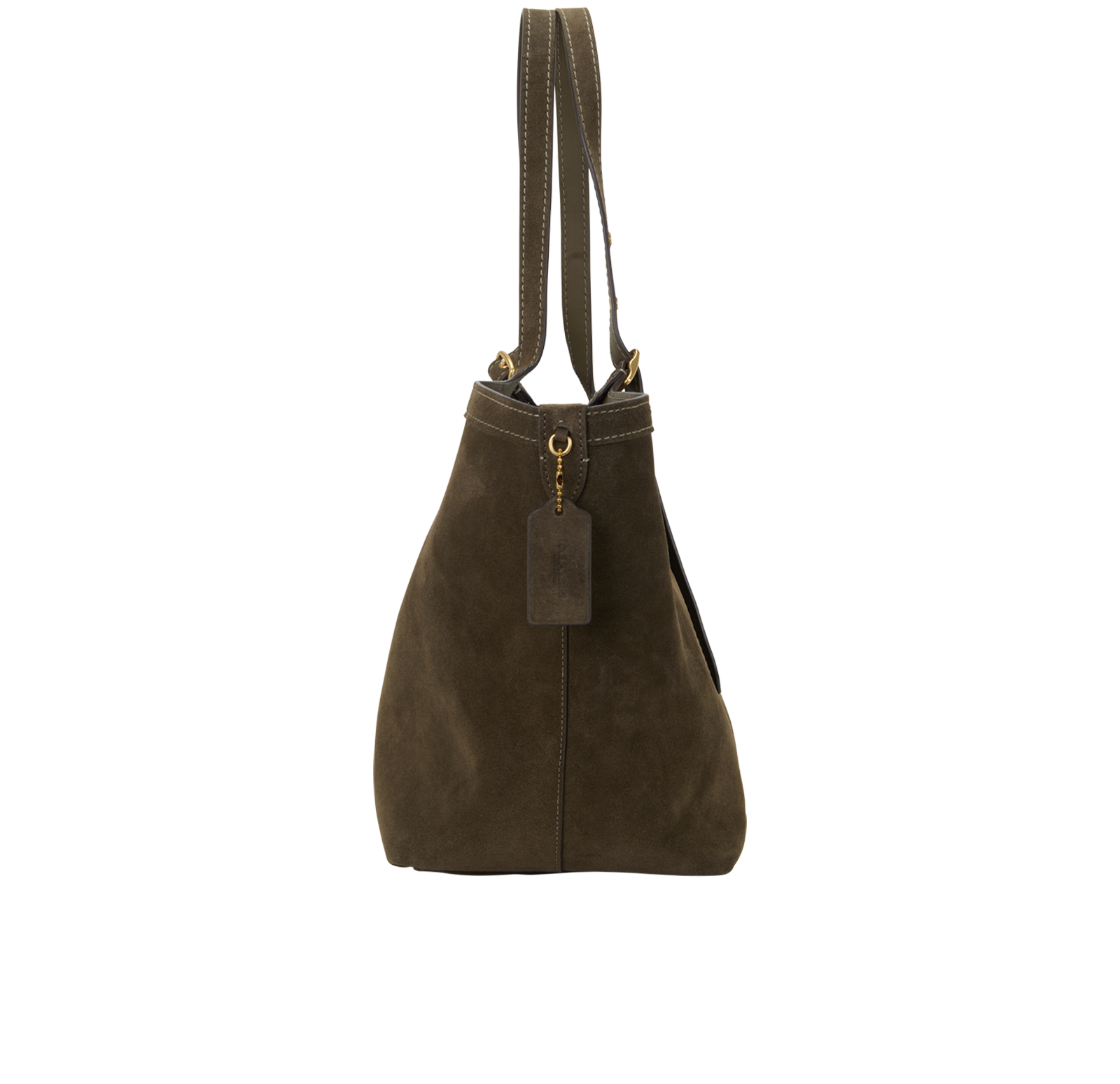 Gramercy Tote, &pound;275, Handbags, Green, Suede, Bottom view